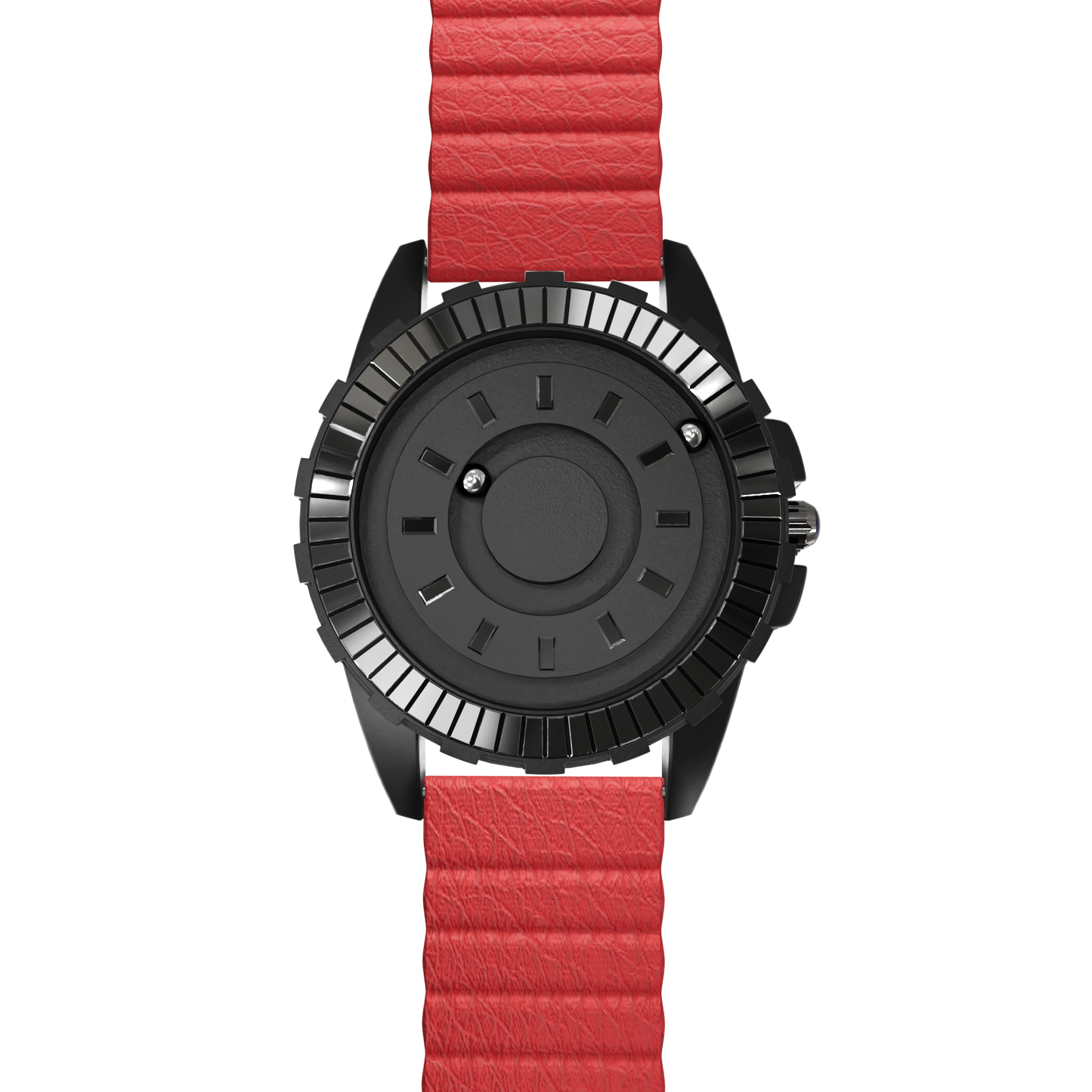 Crystal Black synthetic leather magnetic red