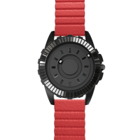Crystal Black synthetic leather magnetic red