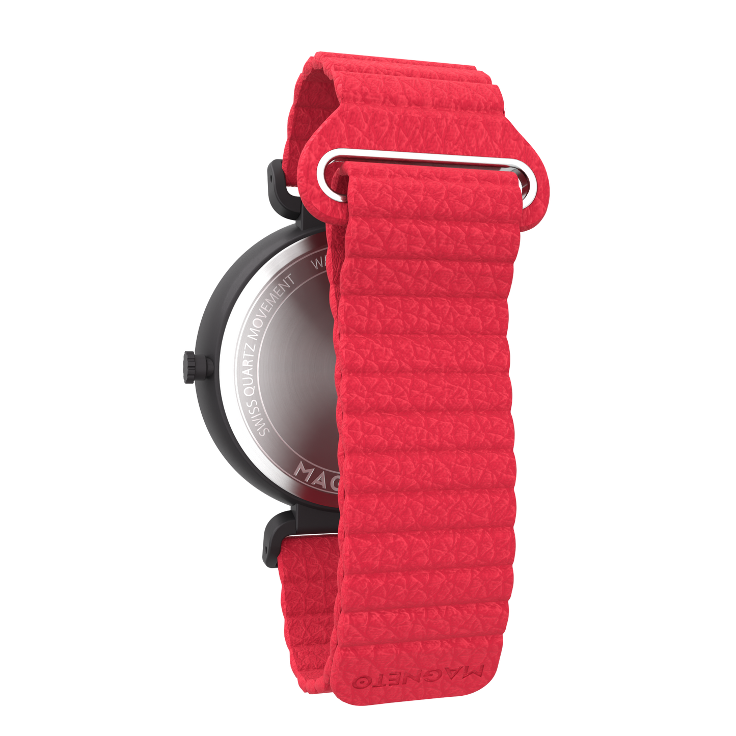 Fusion Black synthetic leather magnetic red