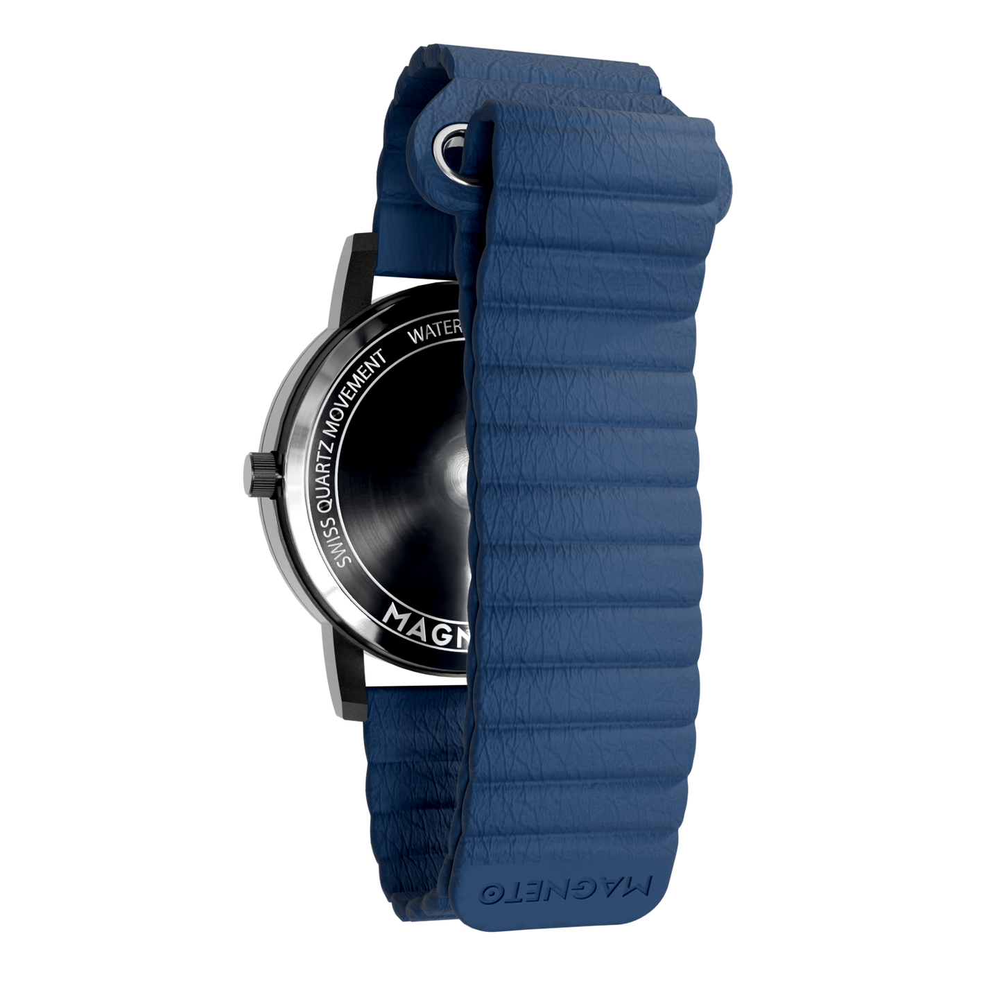 Magneto-Watch-Komet-Black-Kunstleder-Magnetisch-Blau-Back