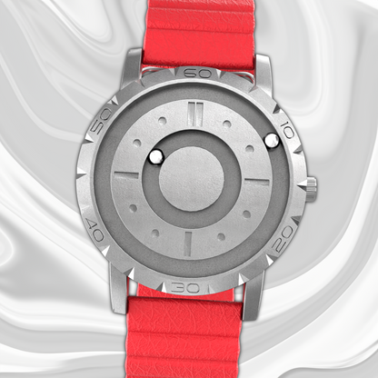 Komet Silver synthetic leather magnetic red