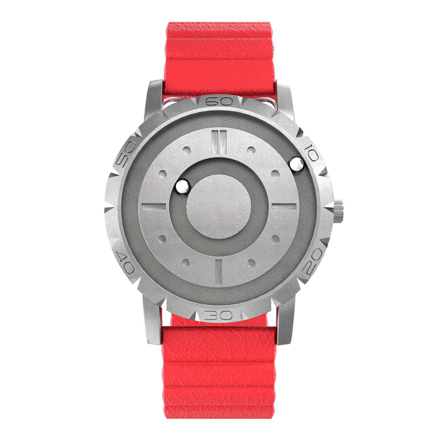 Komet Silver synthetic leather magnetic red