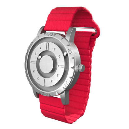 Komet Silver synthetic leather magnetic red