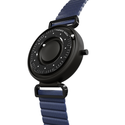 Primus Black synthetic leather magnetic blue