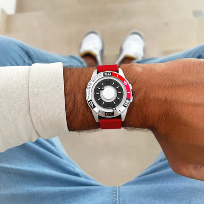 Magneto-Watch-Uranus-Red-Leather-Red-Lifestyle-2023