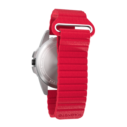 Uranus Red synthetic leather magnetic red