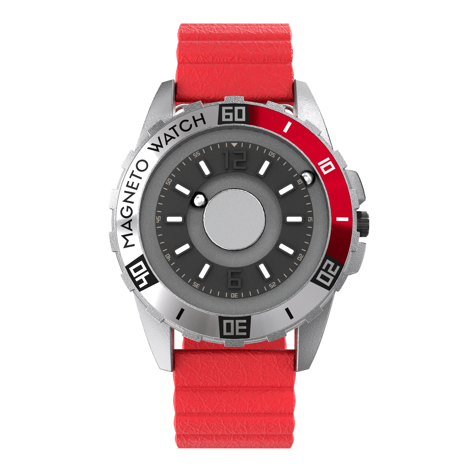 Uranus Red synthetic leather magnetic red