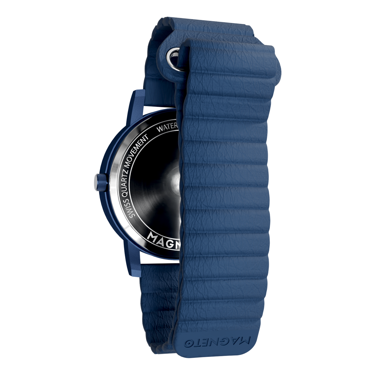 Magneto-Watch-Wave-Blue-Kunstleder-Magnetisch-Blau-Back