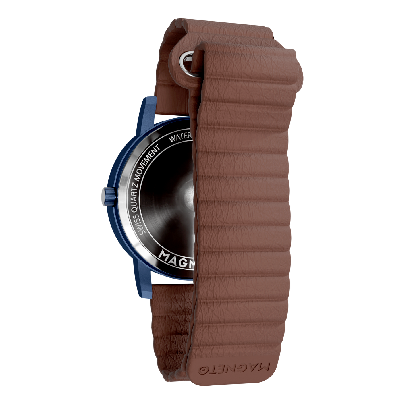 Magneto-Watch-Wave-Blue-Kunstleder-Magnetisch-Braun-Back