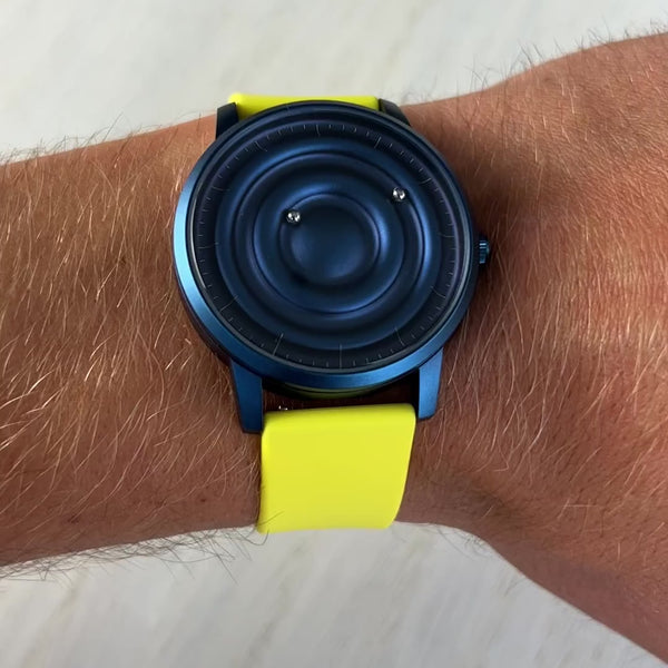 Magneto-Watch-Wave-Blue-Silikon-Gelb-Handgelenk-Video