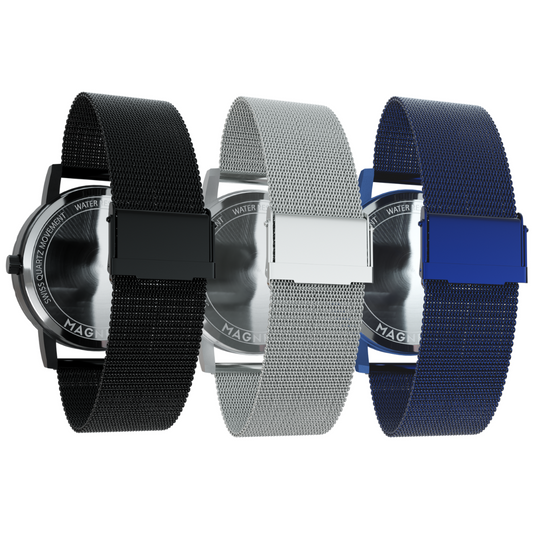 3x watchband mesh safety clasp