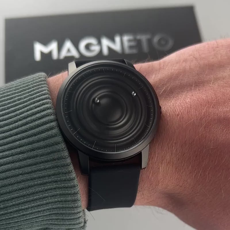 Magneto-Watch-Wave-Black-Silikon-Schwarz-Handgelenk-Video