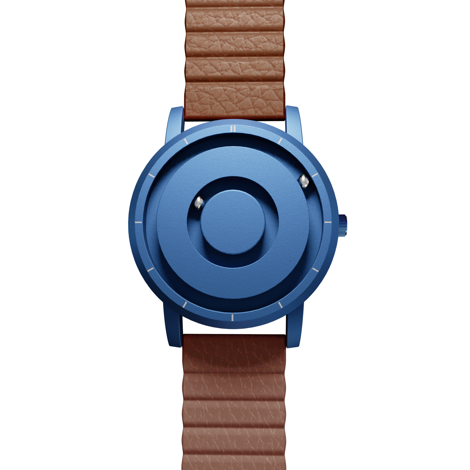 Magneto-Watch-Jupiter-Blue-Kunstleder-Magnetisch-Braun-Front