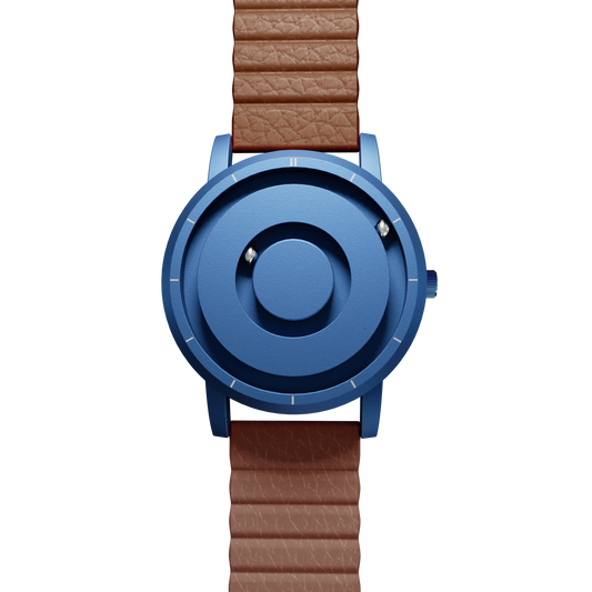 Magneto-Watch-Jupiter-Blue-Kunstleder-Magnetisch-Braun-Front