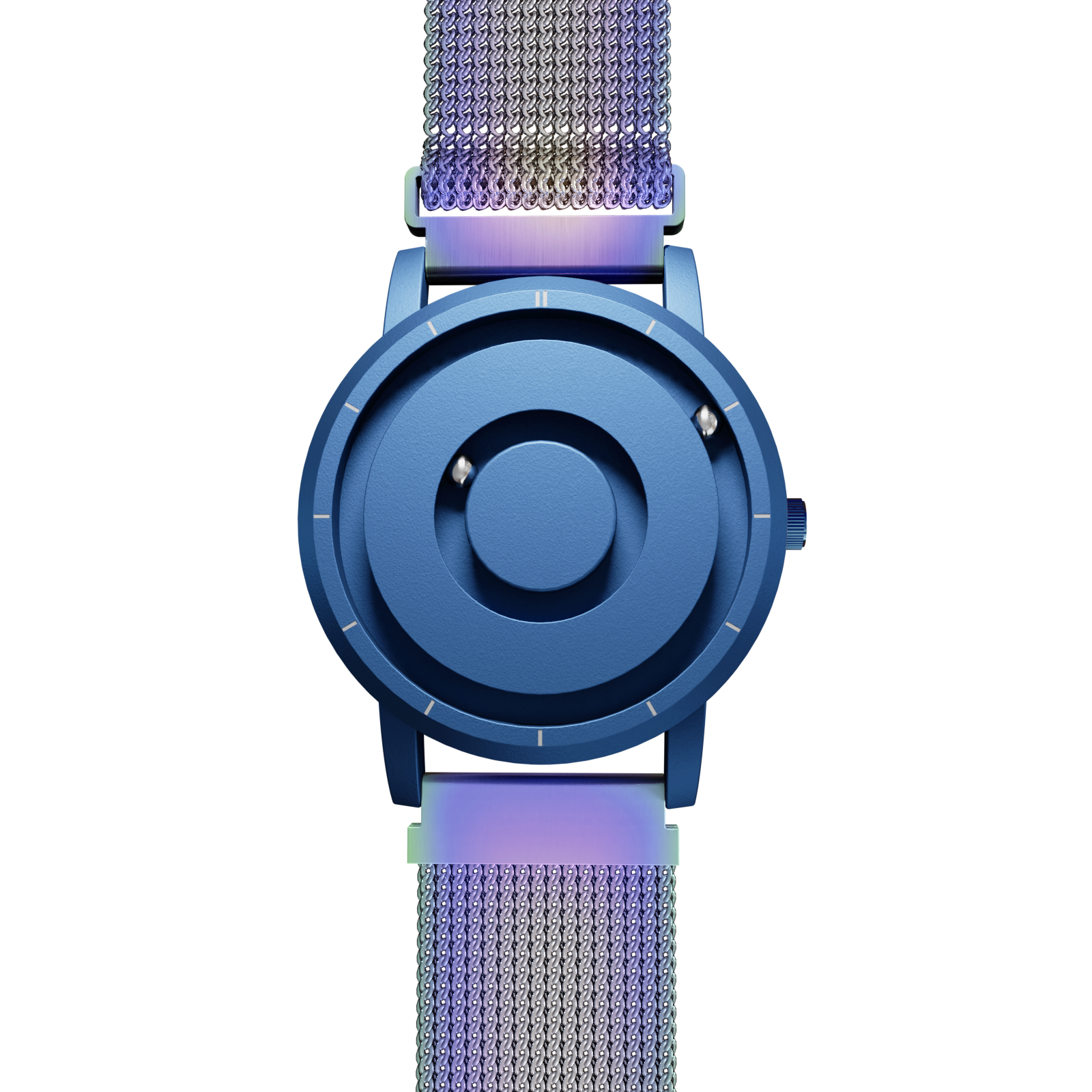 Magneto-Watch-Jupiter-Blue-Maschenarmband-Flip-Flop-Front