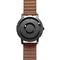 Komet Black synthetic leather magnetic brown