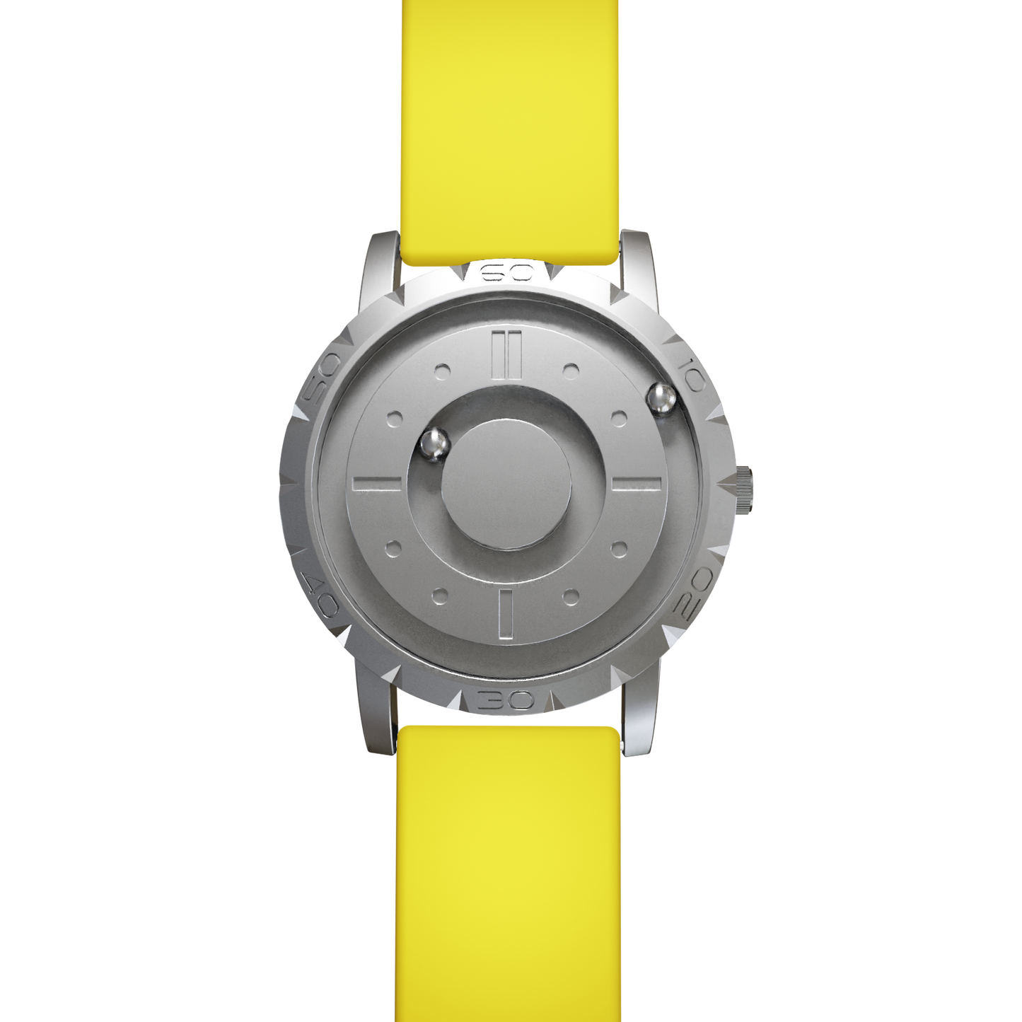 Magneto-Watch-Komet-Silver-Silikon-Gelb-Front
