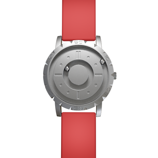 Magneto-Watch-Komet-Silver-Silikon-Rot-Front