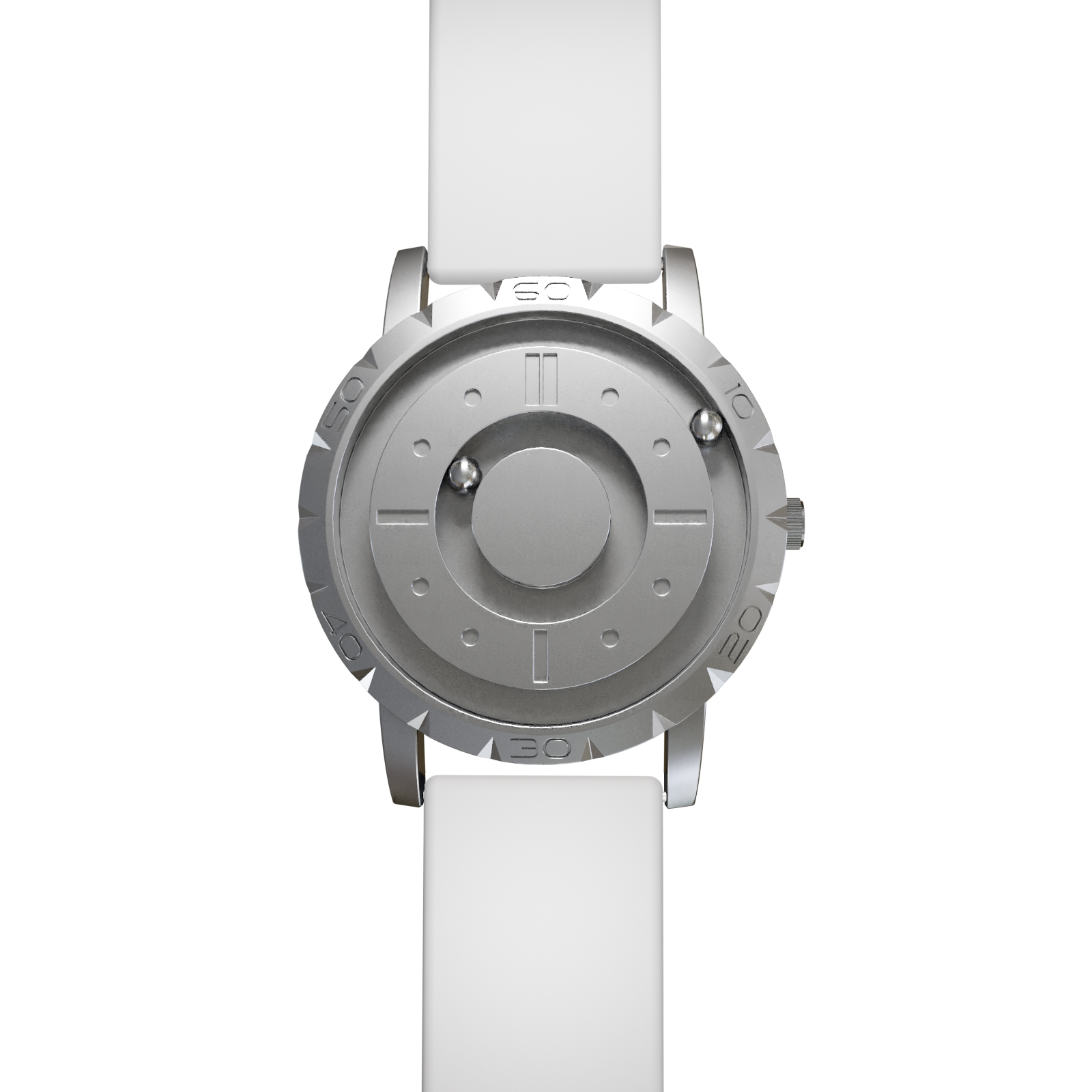 Magneto-Watch-Komet-Silver-Silikon-Weiss-Front