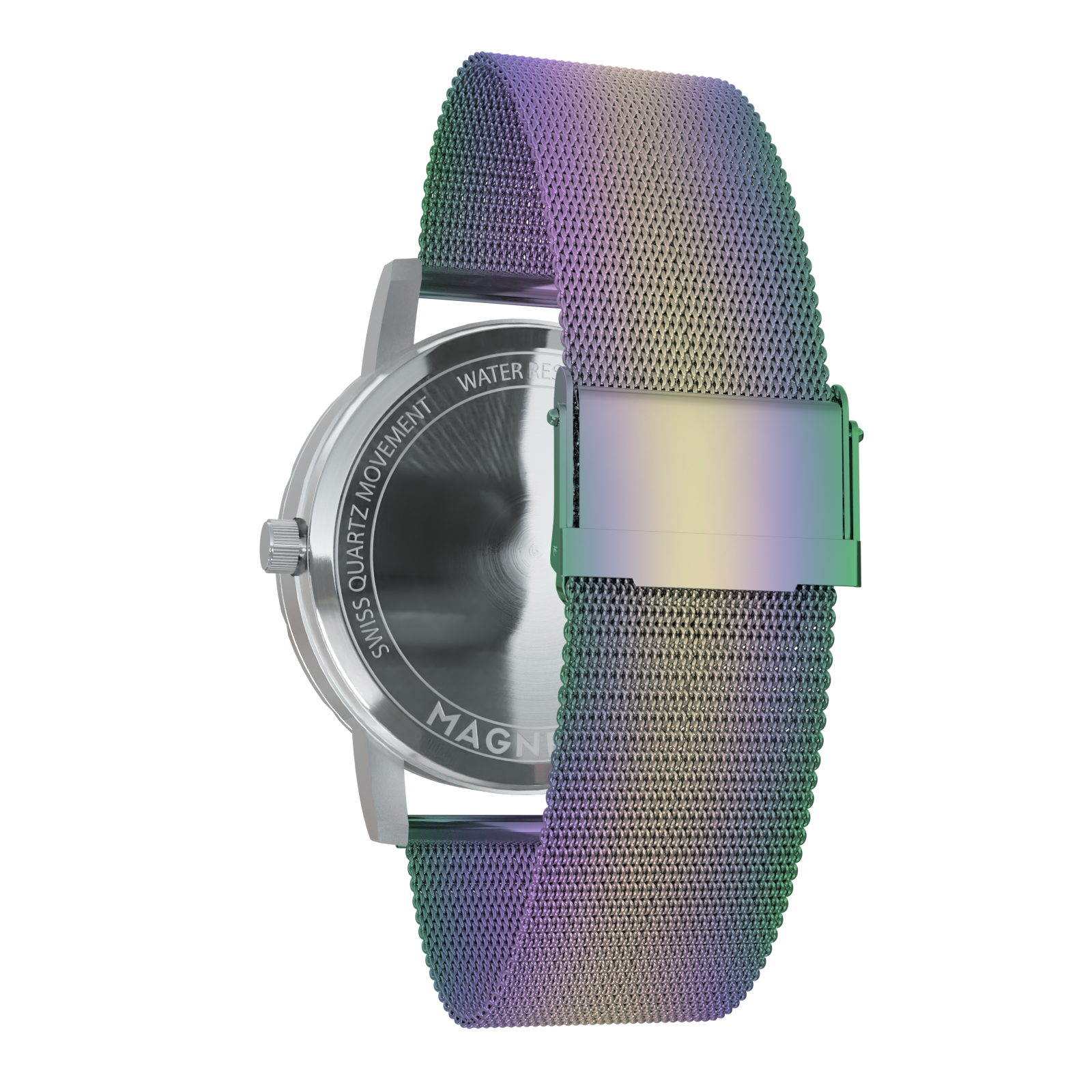 Magneto-Watch-Maschenarmband-Sicherheitsverschluss-Flip-Flop-Side