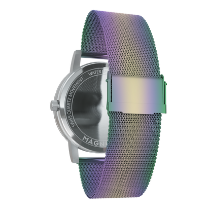 Magneto-Watch-Maschenarmband-Sicherheitsverschluss-Flip-Flop-Side