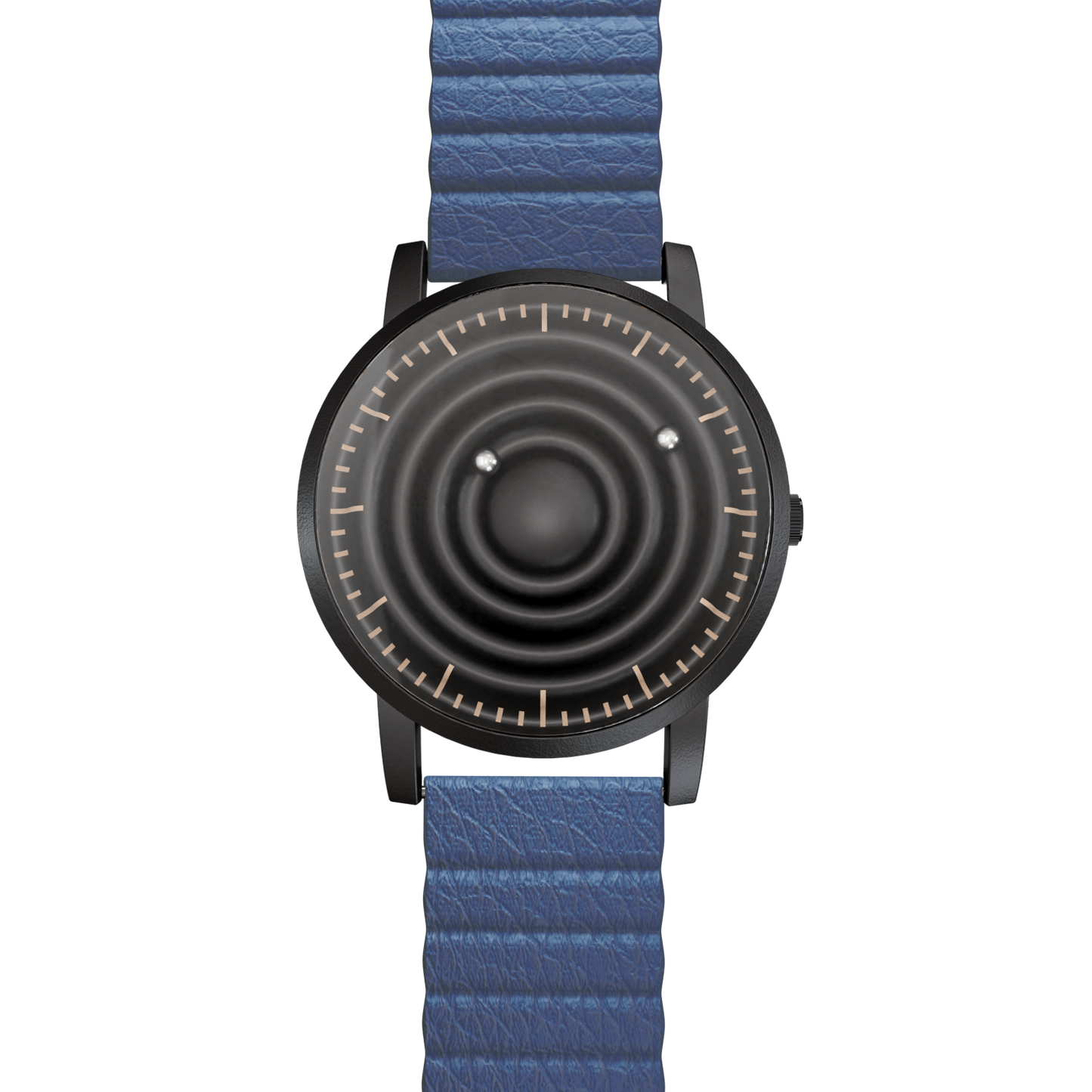 Magneto-Watch-Wave-Black-Kunstleder-Magnetisch-Blau-Front