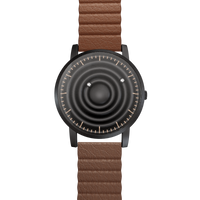 Wave Black synthetic leather magnetic brown (with glass)