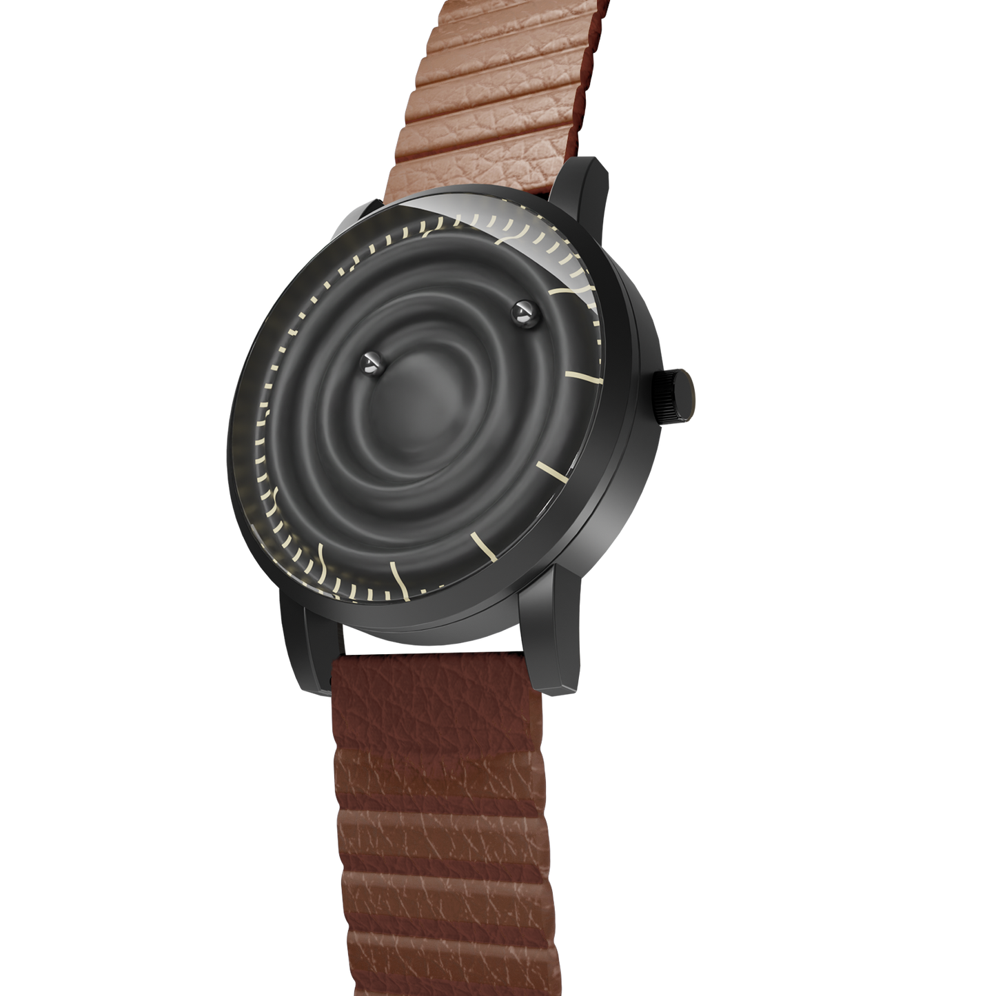 Magneto-Watch-Wave-Black-Kunstleder-Magnetisch-Braun-Side