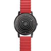 Wave Black synthetic leather magnetic red (with glass)