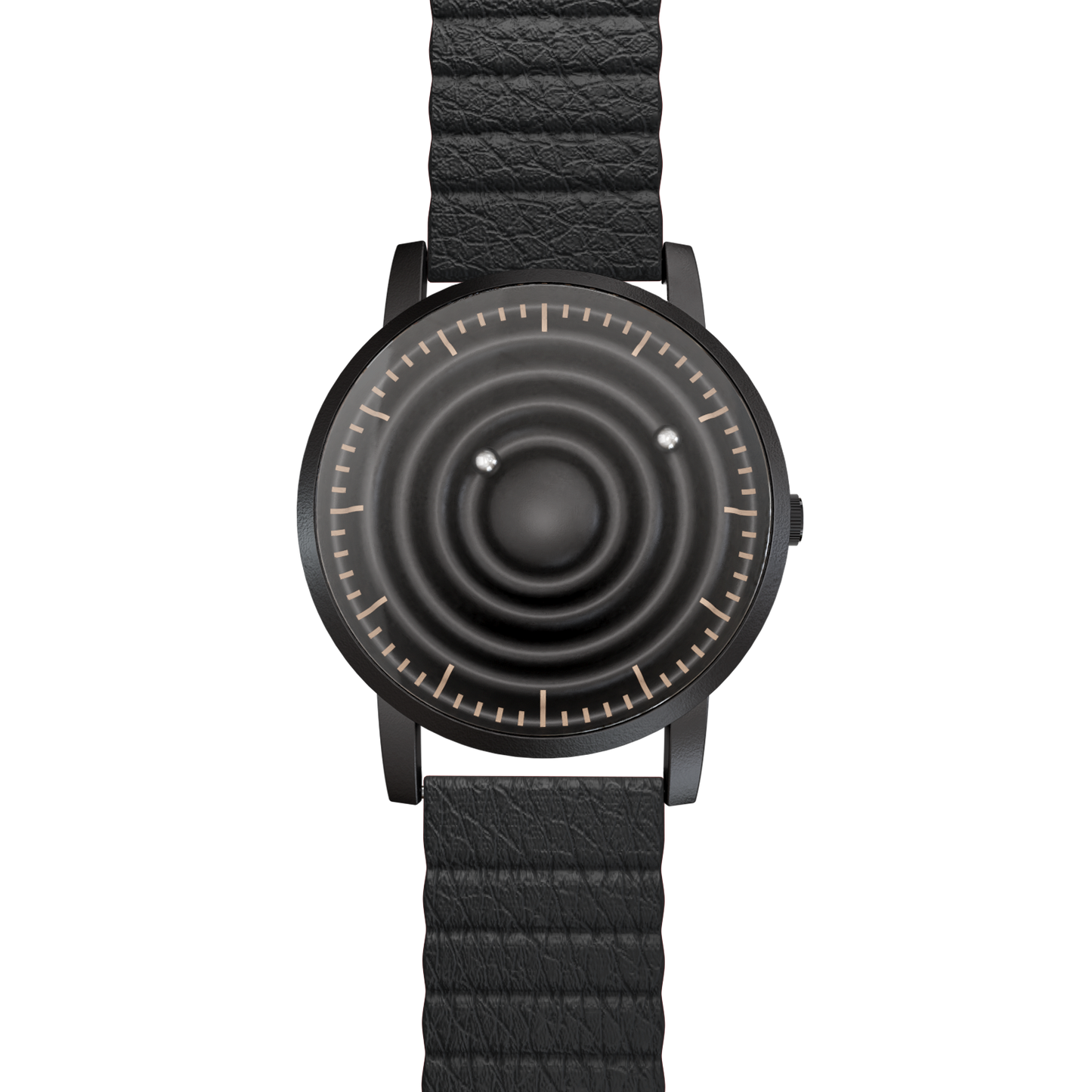 Magneto-Watch-Wave-Black-Kunstleder-Magnetisch-Schwarz-Front