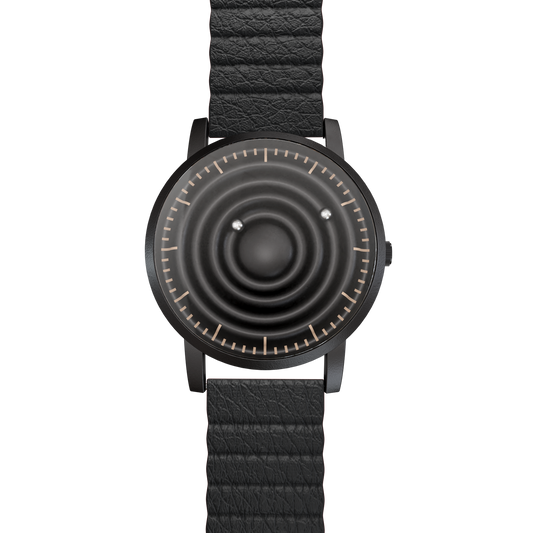 Magneto-Watch-Wave-Black-Kunstleder-Magnetisch-Schwarz-Front