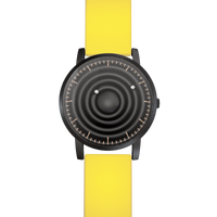 Wave Black silicone yellow (with glass)