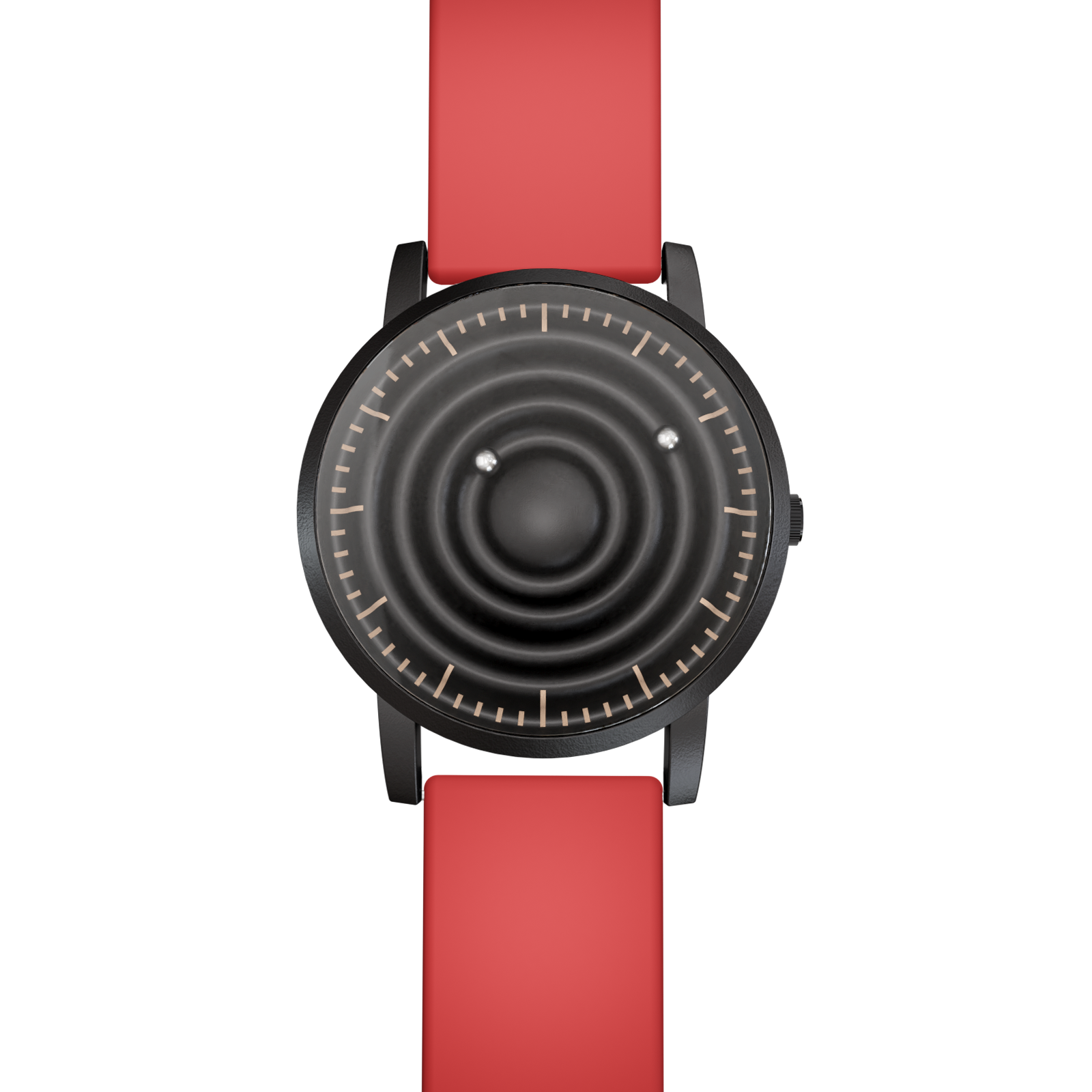 Magneto-Watch-Wave-Black-Silikon-Rot-Front