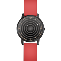 Wave Black silicone red (with glass)
