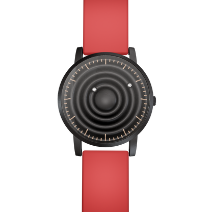 Magneto-Watch-Wave-Black-Silikon-Rot-Front