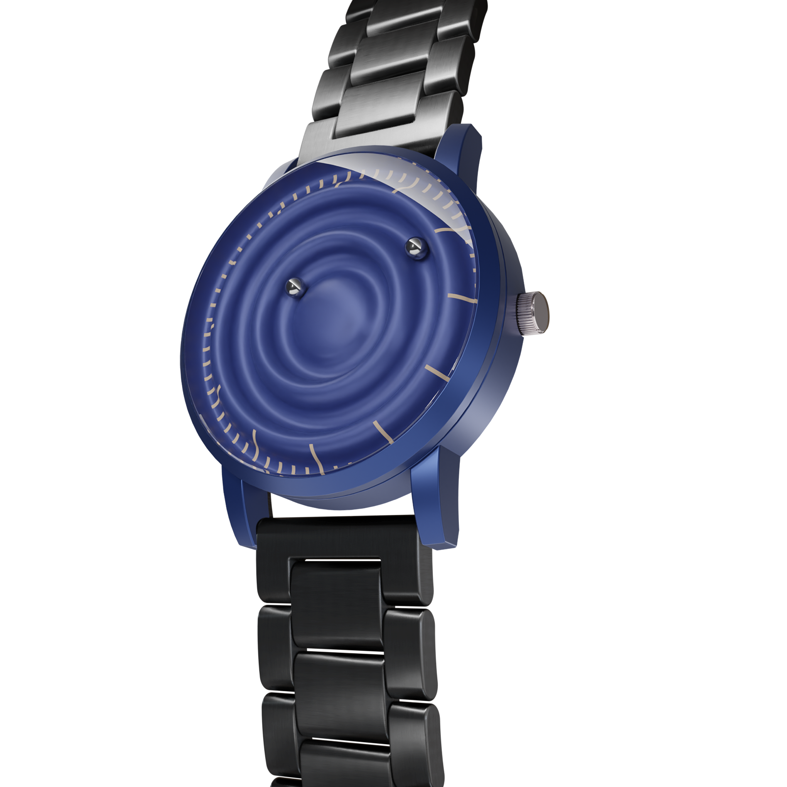 Magneto-Watch-Wave-Blue-Edelstahl-Schwarz-Side