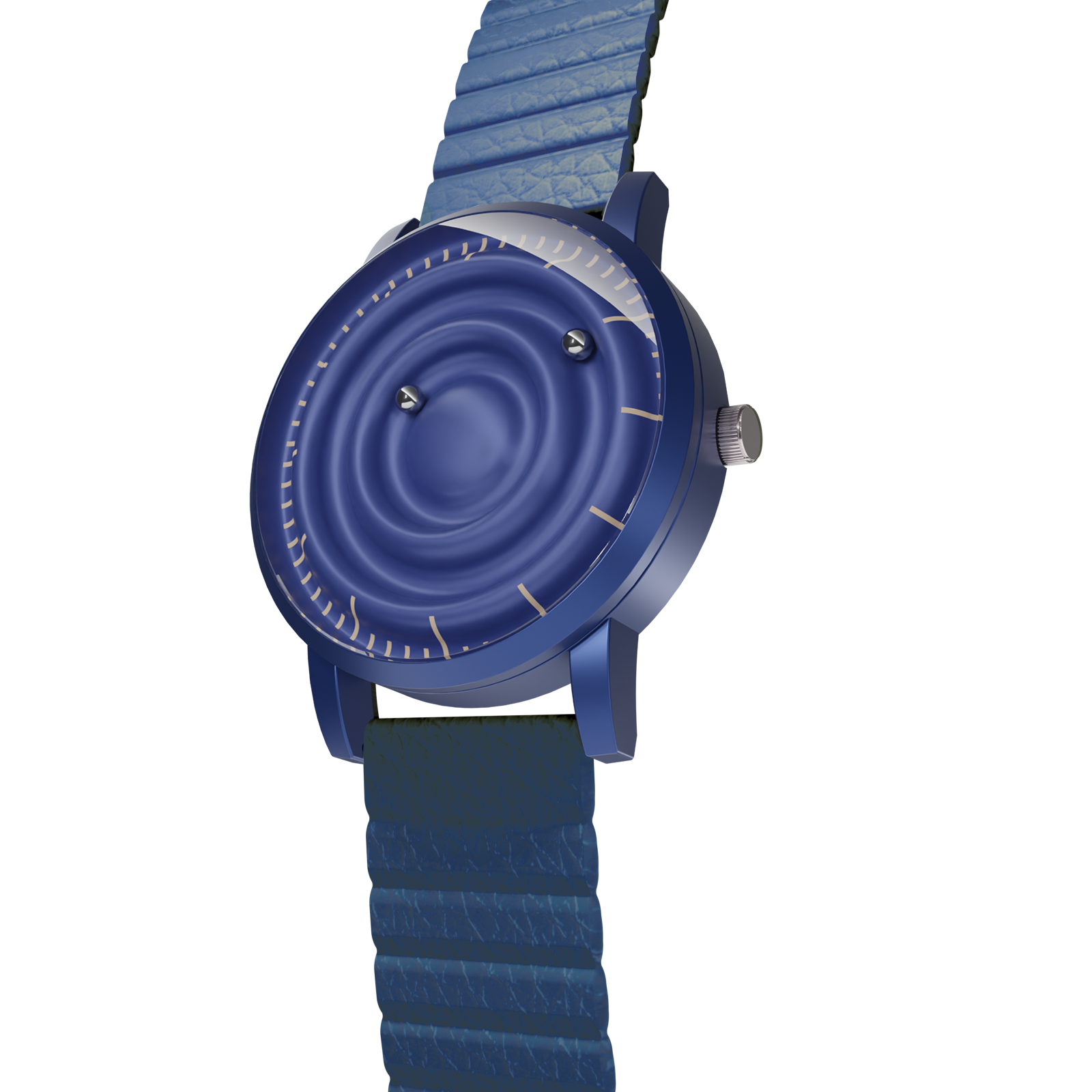 Magneto-Watch-Wave-Blue-Kunstleder-Magnetisch-Blau-Side