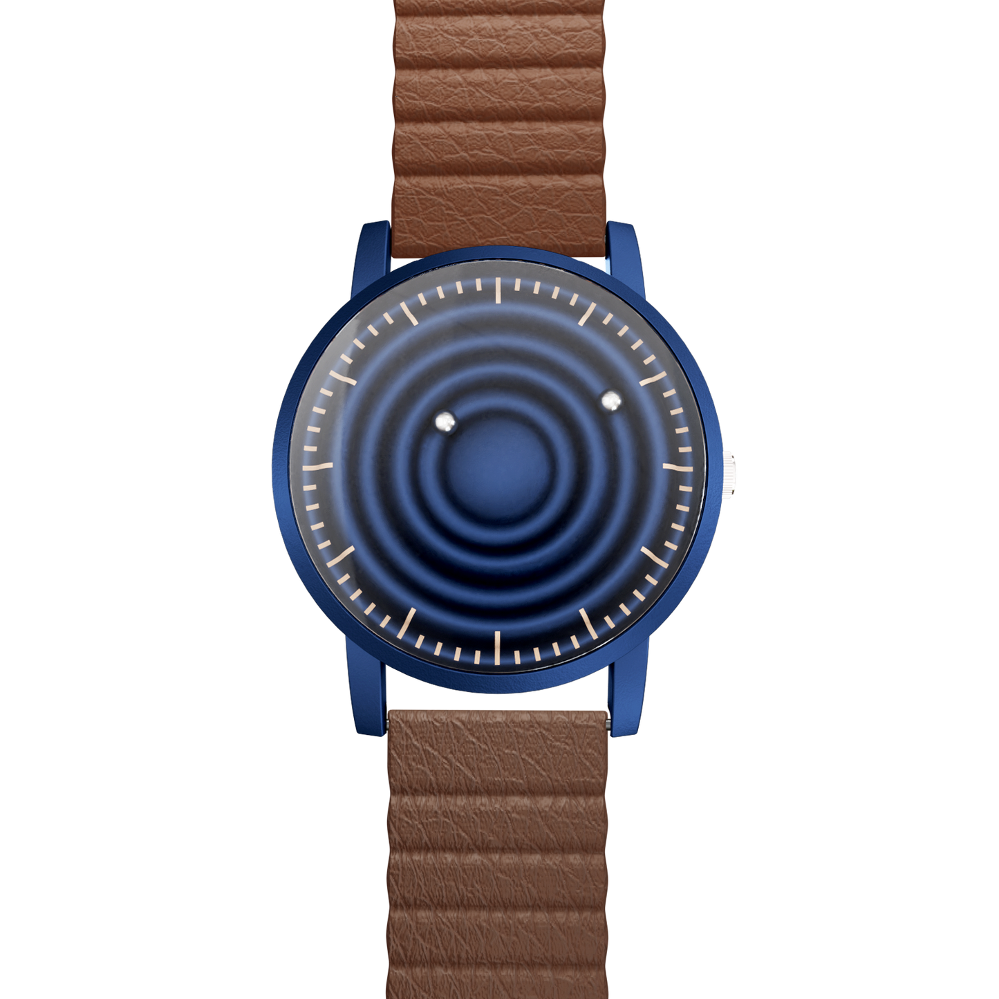 Magneto-Watch-Wave-Blue-Kunstleder-Magnetisch-Braun-Front