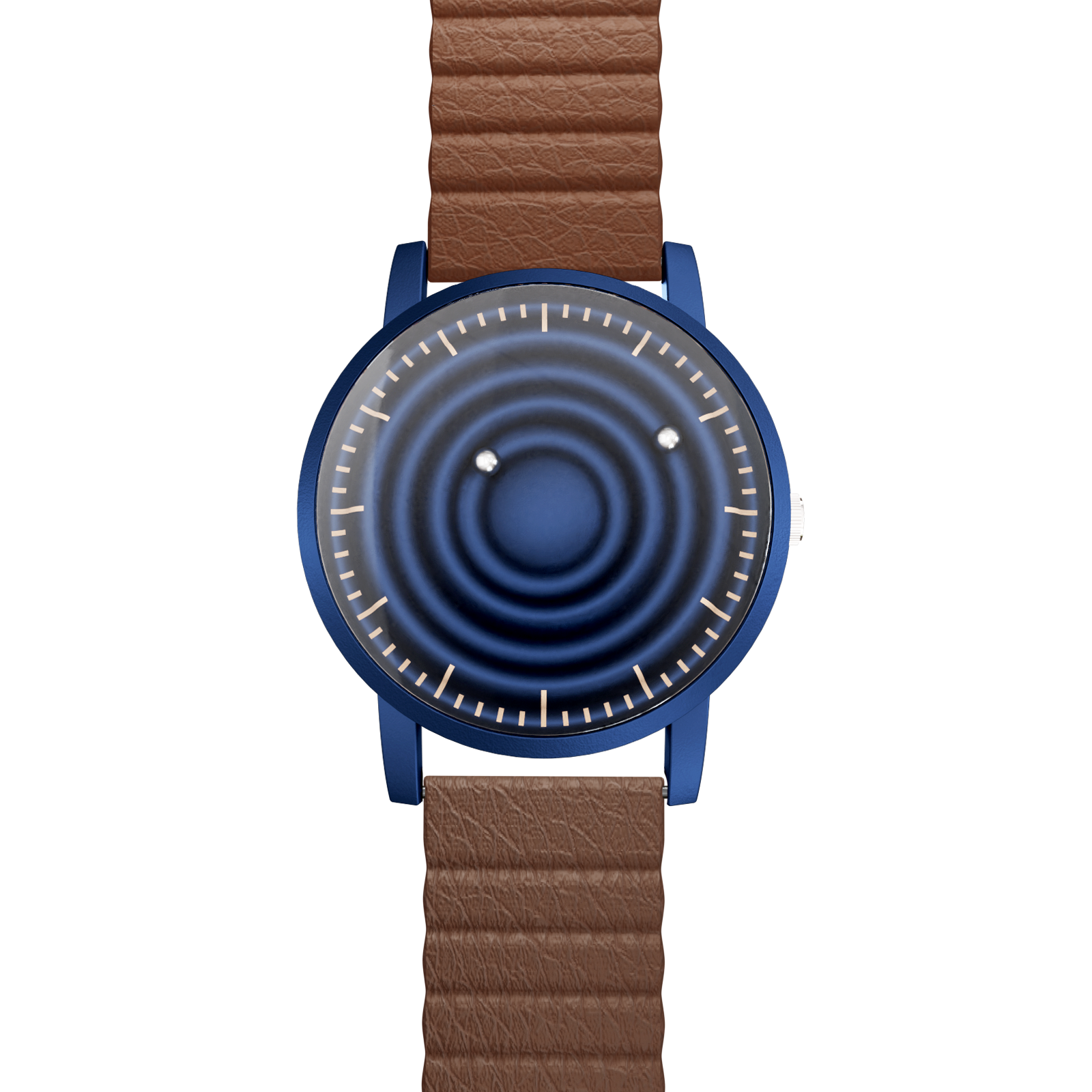 Magneto-Watch-Wave-Blue-Kunstleder-Magnetisch-Braun-Front