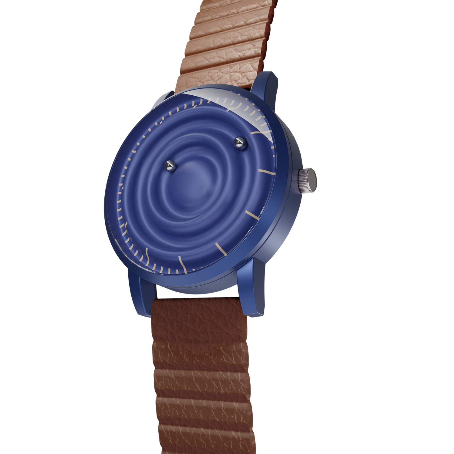 Magneto-Watch-Wave-Blue-Kunstleder-Magnetisch-Braun-Side