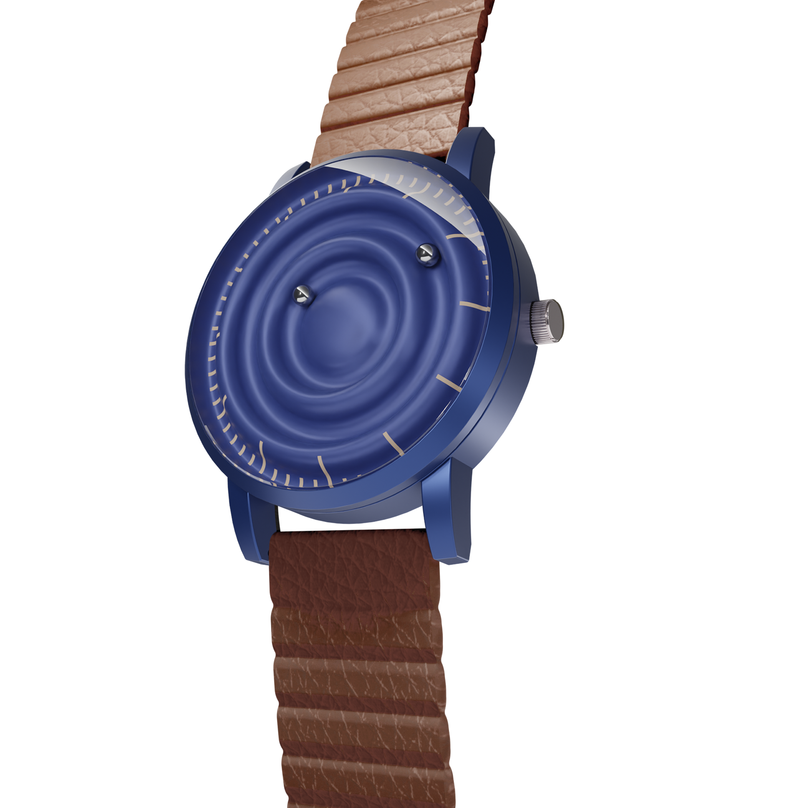 Magneto-Watch-Wave-Blue-Kunstleder-Magnetisch-Braun-Side