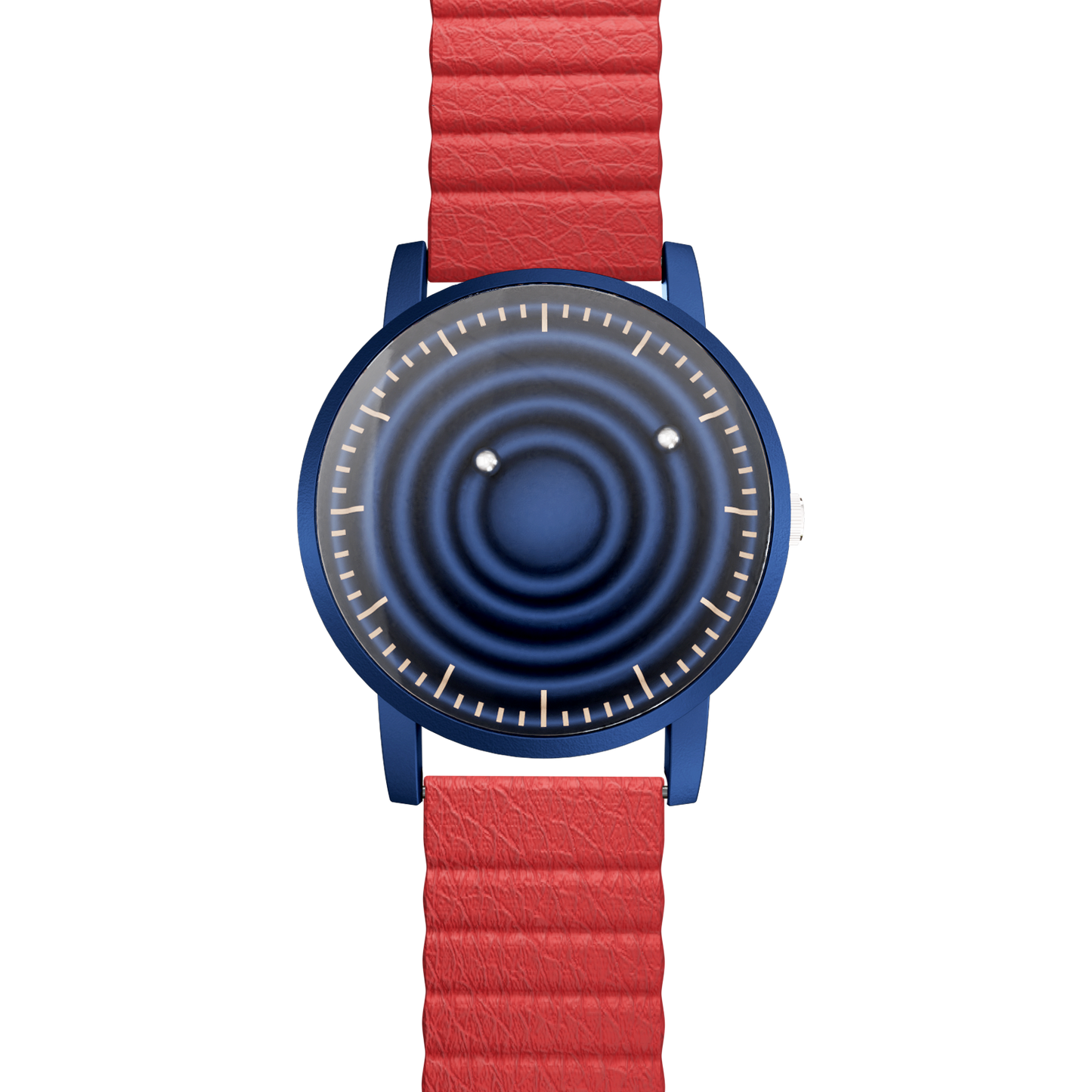 Magneto-Watch-Wave-Blue-Kunstleder-Magnetisch-Rot-Front