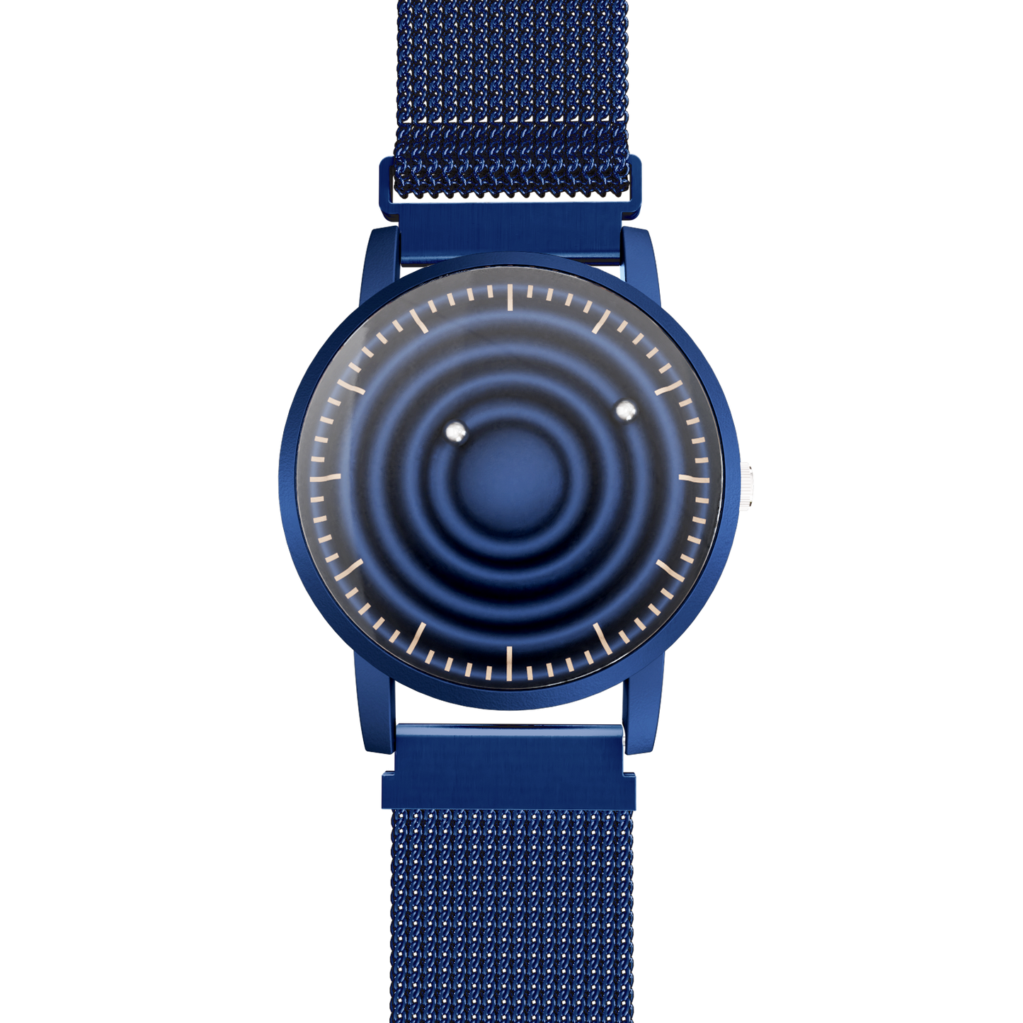 Magneto-Watch-Wave-Blue-Maschenarmband-Blau-Front