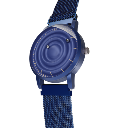 Magneto-Watch-Wave-Blue-Maschenarmband-Blau-Side