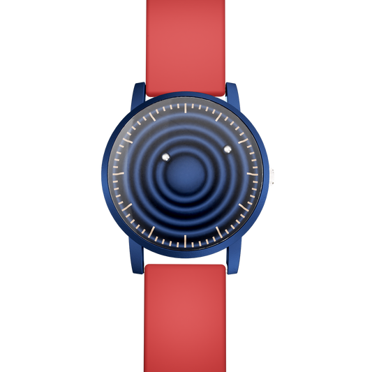 Magneto-Watch-Wave-Blue-Silikon-Rot-Front