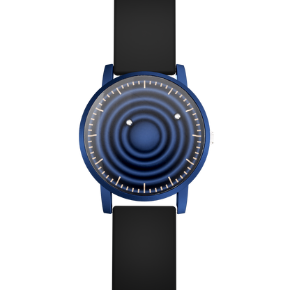 Magneto-Watch-Wave-Blue-Silikon-Schwarz-Front