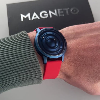 Magneto-Watch-Wave-Blue-Silikon-Rot-Handgelenk-Video